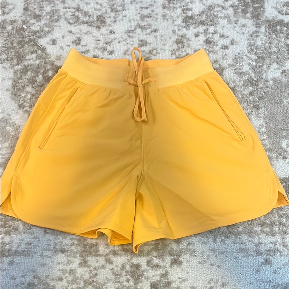Lululemon Athletica Bright Orange Athletic Shorts with Elastic Waistband